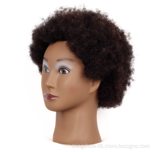 Resin pretty black human hair afro kinky mannequins female head with natural hair